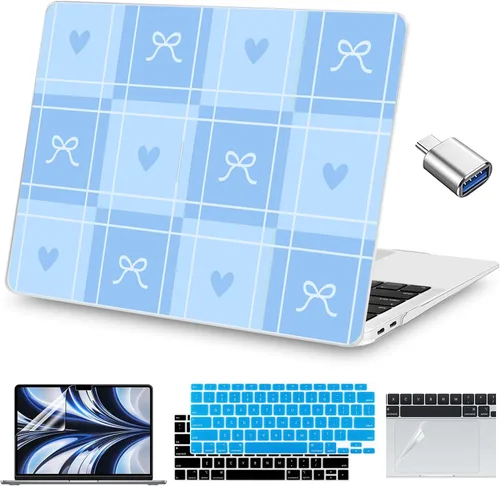 Vista 21 de Teryeefi Compatible con MacBook Air de 13 pulgadas A2337 M1 Chip A2179 A1932 (versión 2018-2020), funda protectora delgada + cubierta de teclado
