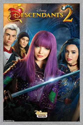 Vista 19 de Trends International Disney Descendants 2 - Póster de pared de una hoja, 14.725 x 22.375 pulgadas, versión enmarcada de madera de granero