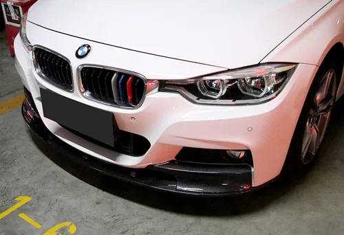 Vista 5 de 2 piezas de borde de parachoques delantero compatible con BMW Serie 3 2012-2018 F30/F35 (M-Tech/M-Sport solamente), alerón de parachoques delantero