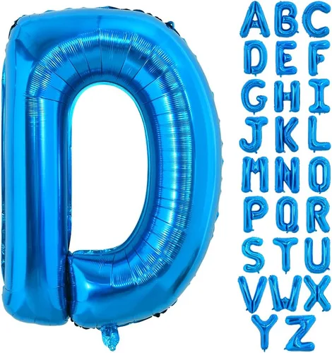 Vista 16 de Globos TONIFUL de 40 pulgadas, grandes, azules, con letras B gigantes, globos de alfabeto de papel de aluminio, mylar, grandes globos