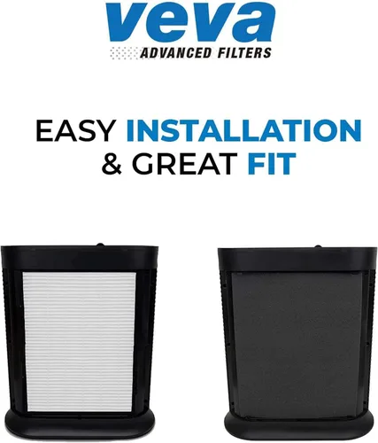 Vista 4 de VEVA - Paquete completo de 2 filtros HEPA de repuesto de alta calidad, incluye 8 pre-filtros de carbón activado precortados para HPA100 compatibles