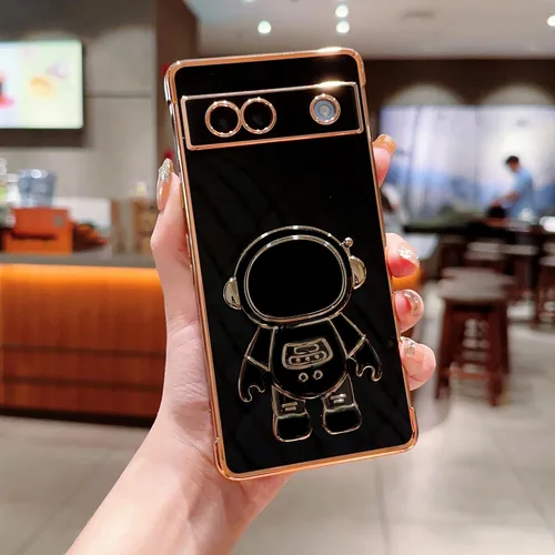 Vista 2 de phylla Funda para teléfono para Google Pixel 7A 6.1" 5g, Funda de teléfono con soporte astronauta chapado de lujo con patrón lateral pequeño