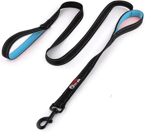 Vista 9 de Correa de perro de 6 pies con asa acolchada de tráfico, resistente, doble asa para un mayor control de capacitación en seguridad, perfecto para Negro