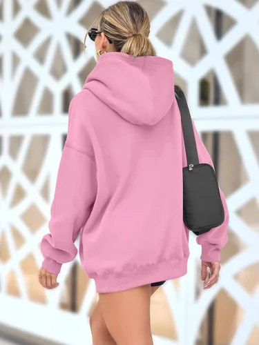 Vista 19 de AUTOMET Sudaderas de gran tamaño con capucha de forro polar para mujer, camisas de manga larga, sudaderas con bolsillo para otoño 2025
