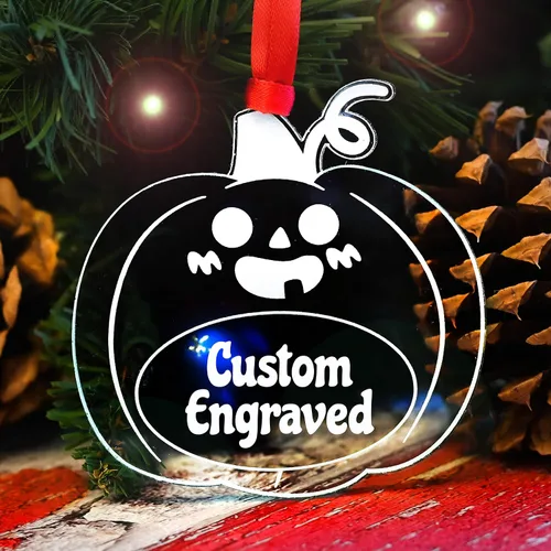 Vista 7 de LHS Caja de regalo personalizada para decoración de árbol de Navidad de Halloween, incluye fantasma espeluznante, adorno personalizado 2022