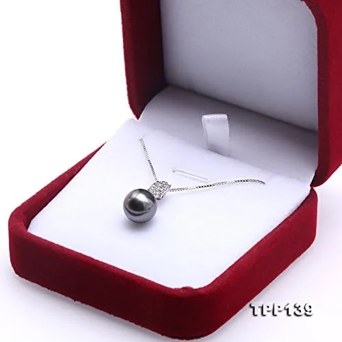 Vista 6 de Plata de ley jyx 9,5mm Tahitian Perla Cultivada Collar con Colgante