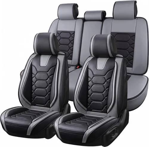 Vista 17 de OASIS AUTO Fundas para Asientos Delanteros de Automóvil, Fundas de Asiento Impermeables de Cuero Sintético para Automóviles Ajuste Universal