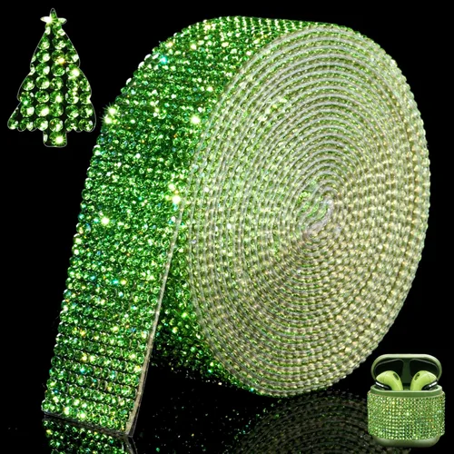 Vista 10 de Cinta de Cristal Brillante con Diamantes de Imitación Autoadhesiva para Planchar DIY con Purpurina Pegatinas de Diamantes para Manualidades Negro