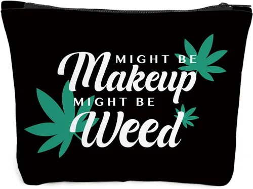Vista 10 de Fokongna Bolsa de Maquillaje Divertida de Marihuana, Regalos divertidos para mejor amiga, Regalos de Broma para mujeres, Regalo de Viaje