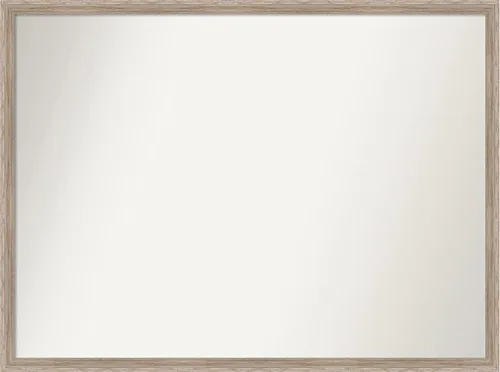 Vista 121 de Amanti Art Espejo de baño blanco para sobre el fregadero, 24 x 27 pulgadas, espejo de tocador rectangular con cuña de madera dura, marco de madera