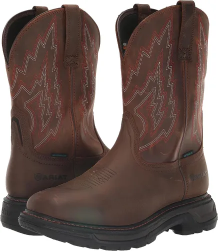 Vista 7 de ARIAT Botas de trabajo con punta compuesta impermeable Big Rig para hombre, Marrón Oscuro/Marrón Desgastado, 11 Ancho