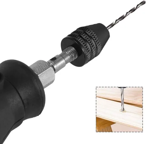 Vista 4 de Mesee 2 unidades de mini taladro de mandíbula sin llave, adaptador de portabrocas de cambio rápido, mini herramienta de conversión de pinza
