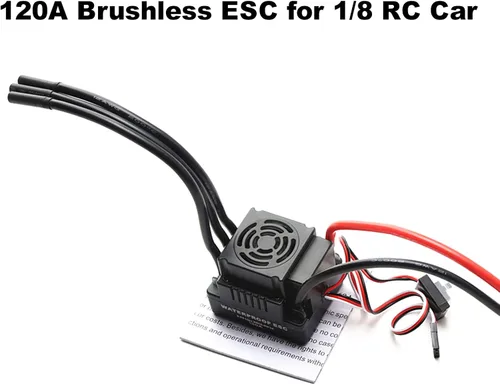 Vista 3 de GoolRC 120A sin escobillas ESC controlador de velocidad electrónico T Plug 5.8V 3A BEC para 1/8 RC coche
