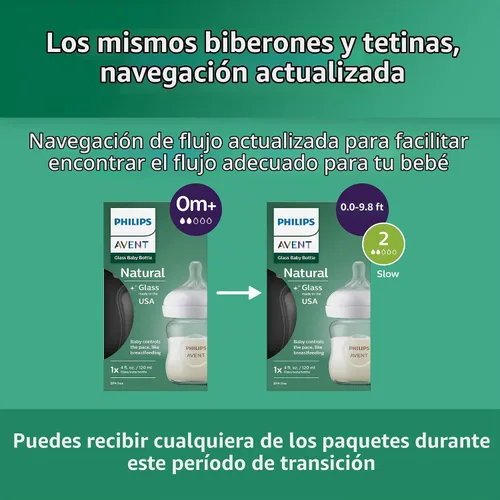 Vista 8 de Philips Avent Biberones de vidrio natural, flujo lento, 4 onzas, sin BPA
