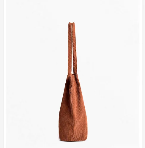 Vista 5 de WantGor Bolso de mano o de hombro de pana y de gran capacidad para mujer