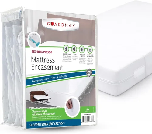 Vista 24 de Protector de colchón Guardmax con cremallera funda contra insectos para cama 100% impermeable suave, hipoalergénico y transpirable