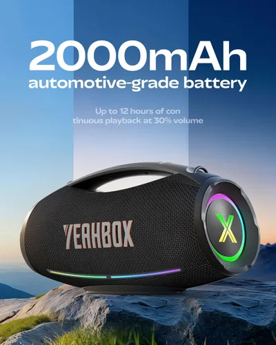Vista 7 de YEAHBOX P120K - Altavoz Bluetooth pico de 200 W con micrófonos inalámbricos Negro