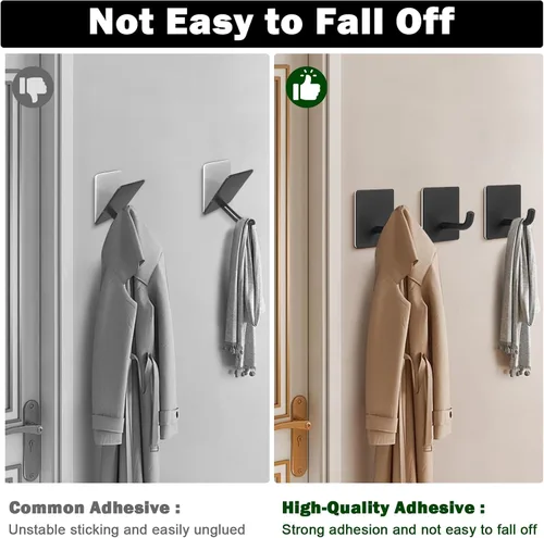 Vista 4 de Livabber Ganchos adhesivos para toallas, ganchos de pared autoadhesivos de acero inoxidable 304, ganchos de ducha impermeables para bata/ropa