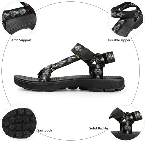 Vista 3 de riemot Sandalias deportivas para hombre y mujer, sandalias de senderismo ligeras con soporte de arco, zapatos de agua para verano, playa, sandalias