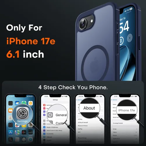 Vista 850 de TOCOL Funda para iPhone 11, compatible con Magsafe, protección completa de cámara, imanes integrados, protección contra caídas, funda translúcida