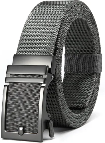 Vista 9 de YOETEY Ratchet Tactical Belt for Men - 1.5" Military Nylon Web Belts for Heavy Duty Work - Slide Buckle Fit Pants Fibra de Carbono Imperial - Negro