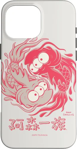 Vista 19 de Funda blanca japonesa para iPhone 16 Los Simpsons Koi Blinky Yin Yang