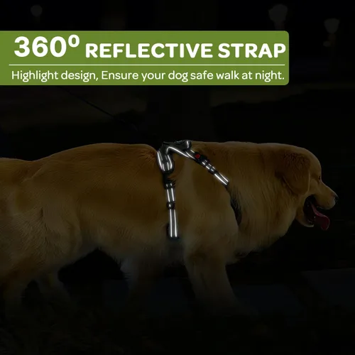 Vista 6 de FURRYFECTION Arnés a cuadros para perros pequeños, chaleco reflectante ajustable sin tirones para mascotas con clip frontal, correa, asa de fácil