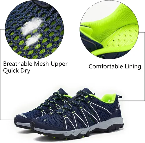Vista 2 de RUNMAXX Mens Hiking Shoes Womens Fishing Aqua Water Shoes Outdoor Sneakers Quick Drying Mesh Barefoot