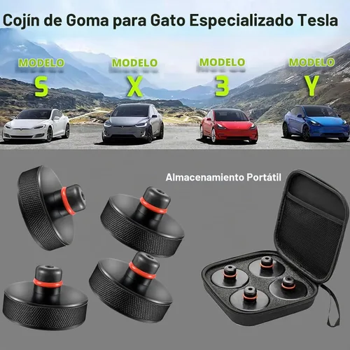 Vista 6 de Almohadilla de gato de elevación compatible con Tesla Modelo 3/Y/S/X 2013-2026 Herramienta de adaptador de almohadilla de goma con bolsa