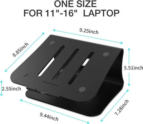 Vista 2 de Soporte para portátil de aluminio con ventilación térmica para MacBook Air/Pro, Dell, HP, Lenovo, Microsoft Surface, Samsung de 11 a 16 pulgadas