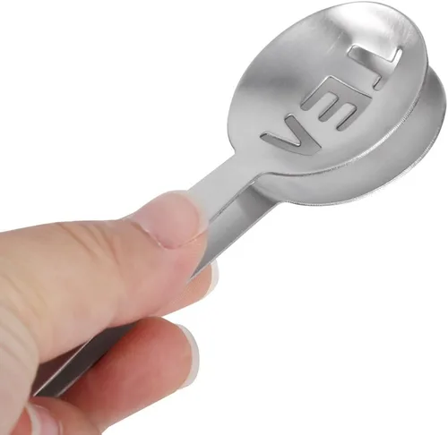 Vista 6 de Pinzas para exprimir bolsas de té, cuchara para bolsa de té, mini y ligeras, duraderas, resistentes a la corrosión, mango ergonómico