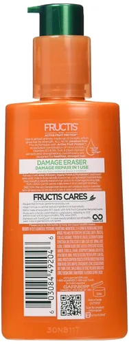 Vista 2 de Garnier Fructis Damage Eraser Tratamiento de fuerza líquida, cabello dañado, 5 onzas líquidas