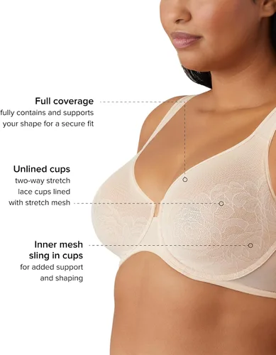 Vista 3 de Wacoal Stark Beauty - Brasier de talla grande para mujer.