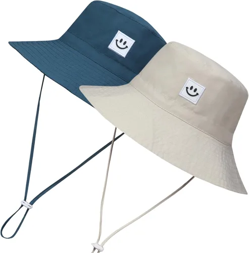 Vista 14 de 55cube Sombrero de sol para bebés y niños pequeños UPF 50+ con correa para 1 paquete de malva polvoriento