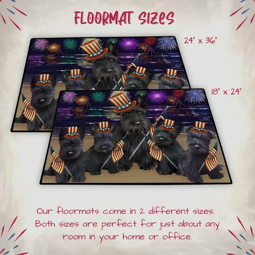 Vista 6 de Doggie of the Day Scottish Terrier Dogs Floor Mat - 4th of July Independence Day - Best Dog Doormat - Protector Decor - Unique Portrait Art
