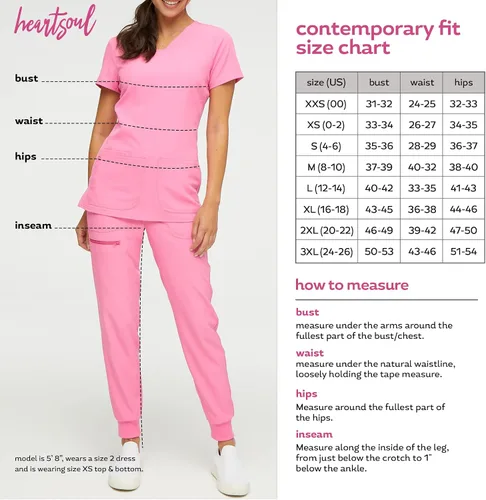 Vista 2 de HeartSoul Break On Through - Ropa quirúrgica para mujer, pantalón de tiro bajo HS030