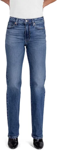 Vista 8 de Pantalones clásicos de mezclilla de tiro medio y corte recto para mujer