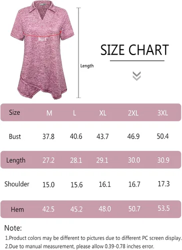 Vista 7 de MISS FORTUNE Camiseta de entrenamiento para mujer, polo de golf, manga corta, cuello en V, ligera, absorbe la humedad, camiseta de trabajo atlética