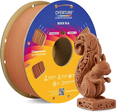 Vista 12 de OVERTURE - Filamento PLA Rock de 1.75 mm, para impresora 3D de mármol, carrete de 2.2 libras, precisión dimensional +/- 0.02 mm, para impresoras FDM