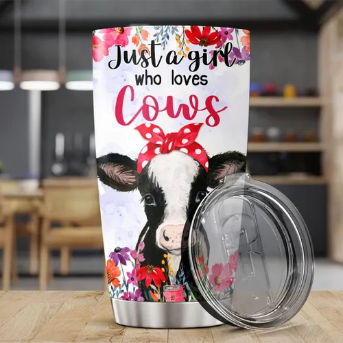 Vista 3 de CUBICER Tazas de Vaca con Tapa y Pajilla, Regalos para Mujeres, Mamá, Adolescentes, Adultos, Amantes de las Vacas, Café, Acero Inoxidable, Taza