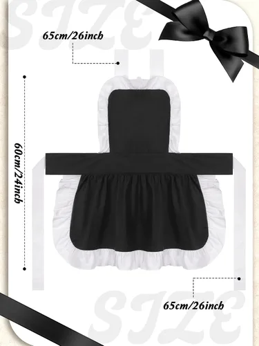Vista 3 de Newcotte Womens French Maid Costume with Apron Anime Cosplay Fancy Dress for Halloween Party