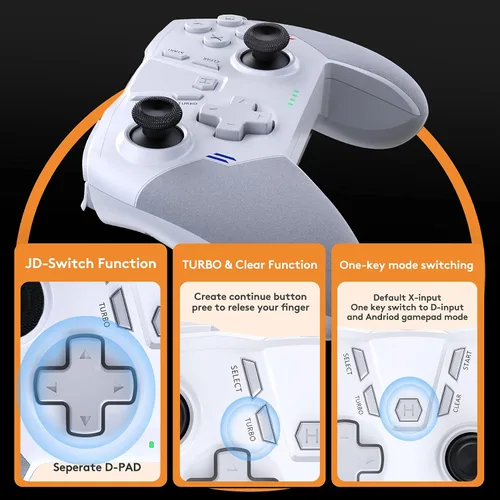Vista 5 de Uberwith Wireless Game Controller, Dual Vibration Joystick Gamepad Computer Game Controllerfor PC Windows 7810, PS3TV BoxLaptopAndroid Mobile Phones