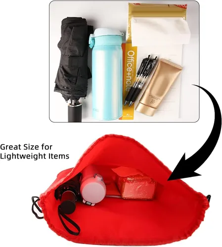 Vista 4 de GoodtoU Mochila con cordón Bolsas de cincha Bolsas de cordón Bolso de deporte de cuerda de nylon a granel, Rojo, Deportes