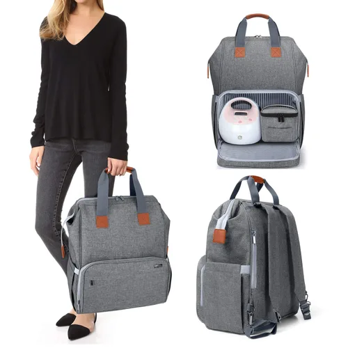 Vista 10 de LUXJA - Mochila de almacenamiento para extractor de leche y portátil, color negro 2 formas de uso, se adapta a la mayoría de los extractores
