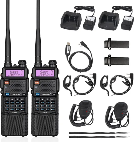 Vista 7 de TIDRADIO Radio GM-5R GMRS, radio bidireccional con repetidor Gmrs con batería de 3800 mAh, receptor de escaneo de doble banda y radio de mano NOAA
