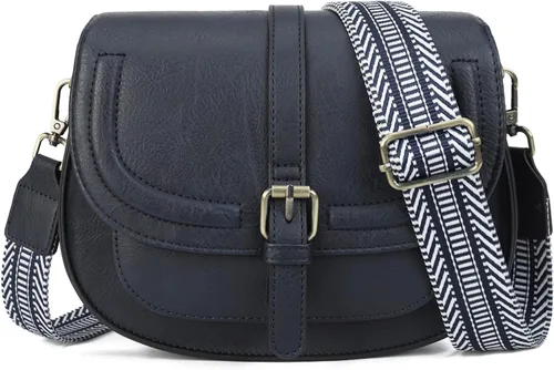 Vista 29 de Bolsa cruzada de cuero vegano para mujer, pequeña, para colgarla en el hombro, monedero, estilo bohemio Beige