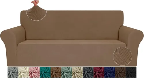Vista 52 de JIVINE - Funda para sofá biplaza, 1 pieza elástica para sofá de 2 cojines, protector de muebles con parte inferior elástica para niños y mascotas