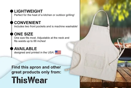 Vista 7 de ThisWear Keep Calm And Bake Cook or Grill On Two Pocket Adjustable Bib Delantal
