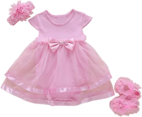 Vista 10 de Niyage Conjunto de ropa para bebé niña con flores, enterito con tutú, bodysuit para fiesta Vestido floral-negro