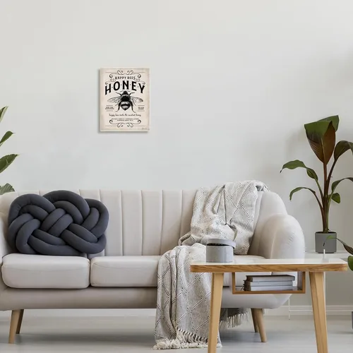 Vista 2 de Stupell Industries Honey Bee Rustic Farm - Placa de pared con diseño de palabras texturizadas, 10 x 15, multicolor